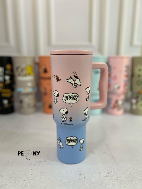 ماگ اسنوپی آبی صورتی