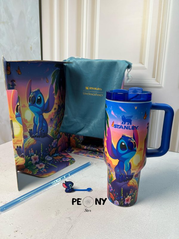 تراول ماگ TUMBLER استنلی طرح استیچ شبرنگ